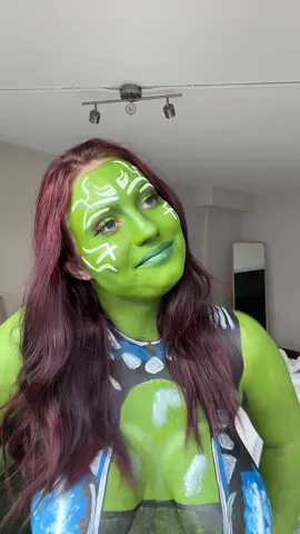 I tried at least #gamora #marvel #cosplay #bodypaint #guardiansofthegalaxy 