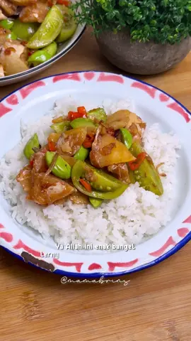 Assalamualaikum. Kabita gara-gara seliweran mulu di fyp. Mantul lho ini, tapi emang kudu direbus dulu ya pakein bumbu aromatik yg banyak biar makin mantap 😍 Tumis Perut Ikan Patin @mamabrins  Bahan: 500 gram Perut Ikan Patin Asin (cuci sampai airnya bersih, rebus 10 menit pakai garam dan bumbu aromatik yang banyak, selanjutnya cuci lagi sampai bersih) 8 siung Bawang Putih 10 siung Bawang Merah 15 buah Cabai Rawit 2 papan Petai 5 buah Tomat Hijau 1 jempol Lengkuas 2 sdm Kecap Manis 1 sdm Gula Merah 1 sdt Kaldu Penyedap 1 sdt Terasi Matang 2 sdm Air Asam Jawa • #tumisikanasin #perutpatin #mamabrinsrecipe