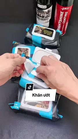 Gói khăn ướt lau nội thất ô tô khá tiện dụng. #khanuotlauxehoi #khanuotlaunoithatxeoto 