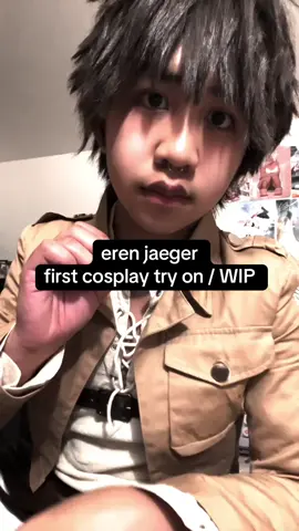 i am newgen aot fan, also wig and cosplay not final still have to airbrush and paint and restyle the wig 👍 #AttackOnTitan #erenjaeger #attackontitancosplay 