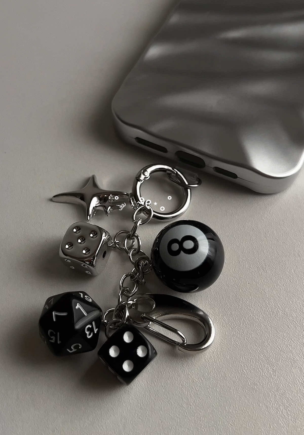 🎲 🎱 ✨ #keychain #phonecharm #bagcharm #blackaesthetic #giftideas 