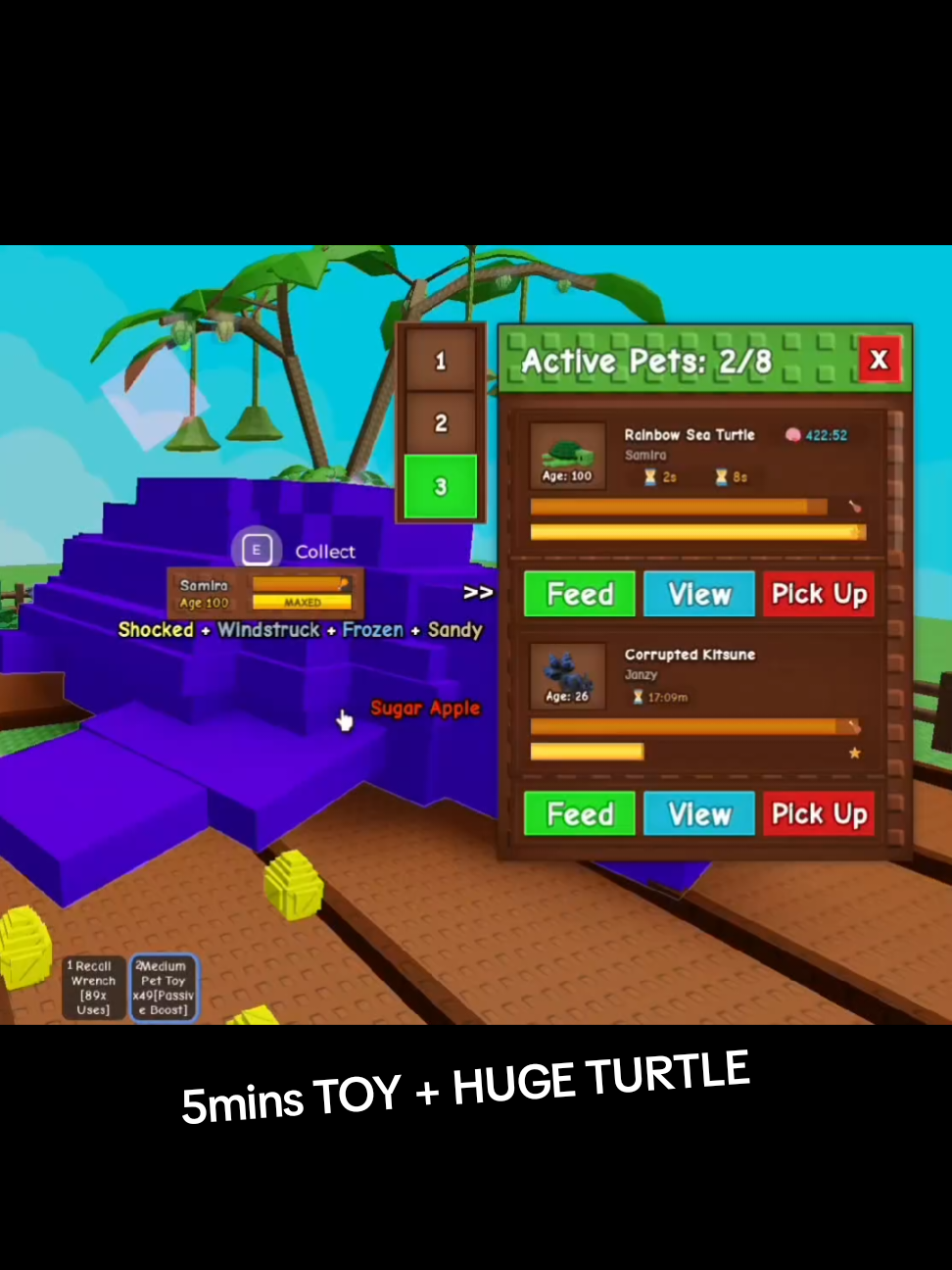 HUGE/TITAN TURTLE POWER. FT MEGA KITSUNE #growagarden #fastlevel #gagmethod #hugeturtle #hugecapybara 