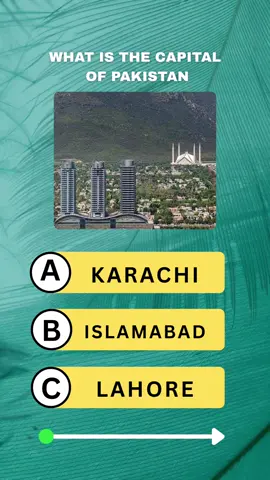 What is the capital of pakistan? can you guess right?😃.                           #trendingshorts #quizchallenge #quizgames #guessthequiz #viralshorts #foryoupage #viralmyaccount #trendingtiktok #viraltiktok #TheQuizPlatform #viralmychannel #quizvideos #viralmyvideoplztiktok 