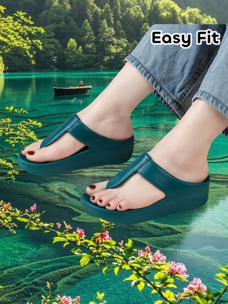 Easy fitwedge  flip flops for women 4.5cm  featherlight  beach sandals Eva cloud step comfort girls slippers 35to 40  #fyppppppppppppppppppppppp #flipflops #wedge 