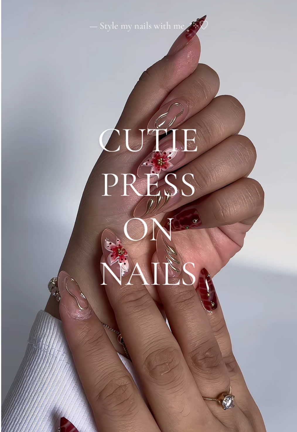 im inloveeeee₊˚⊹♡ #nails #nailart #pressonnail #pressonnailstutorial #rednails  