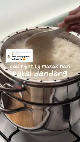 Replying to @#ceritarumahmeli 🏠 🏠 multifungsi mbaa apalagi bisa masak nasi manual tanpa ribet 😍 nasinya jd pulen enak deh mana gak cepet basi dan kering  Yg mau samaan cek keranjang aku yaa 💕 #pancidandang #pancikukus #pancikukustainless #pancifreemir 