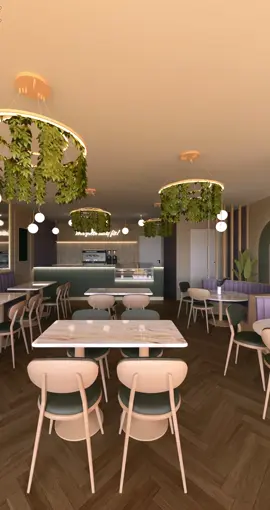 A warm, earthy haven where South Asian flavors meet minimalist charm — soft beige tones, natural wood textures, and gentle pops of green and lilac set the scene for all-day comfort and bold, soulful bites. #restaurantdesign #cgiartist #cafedesign 