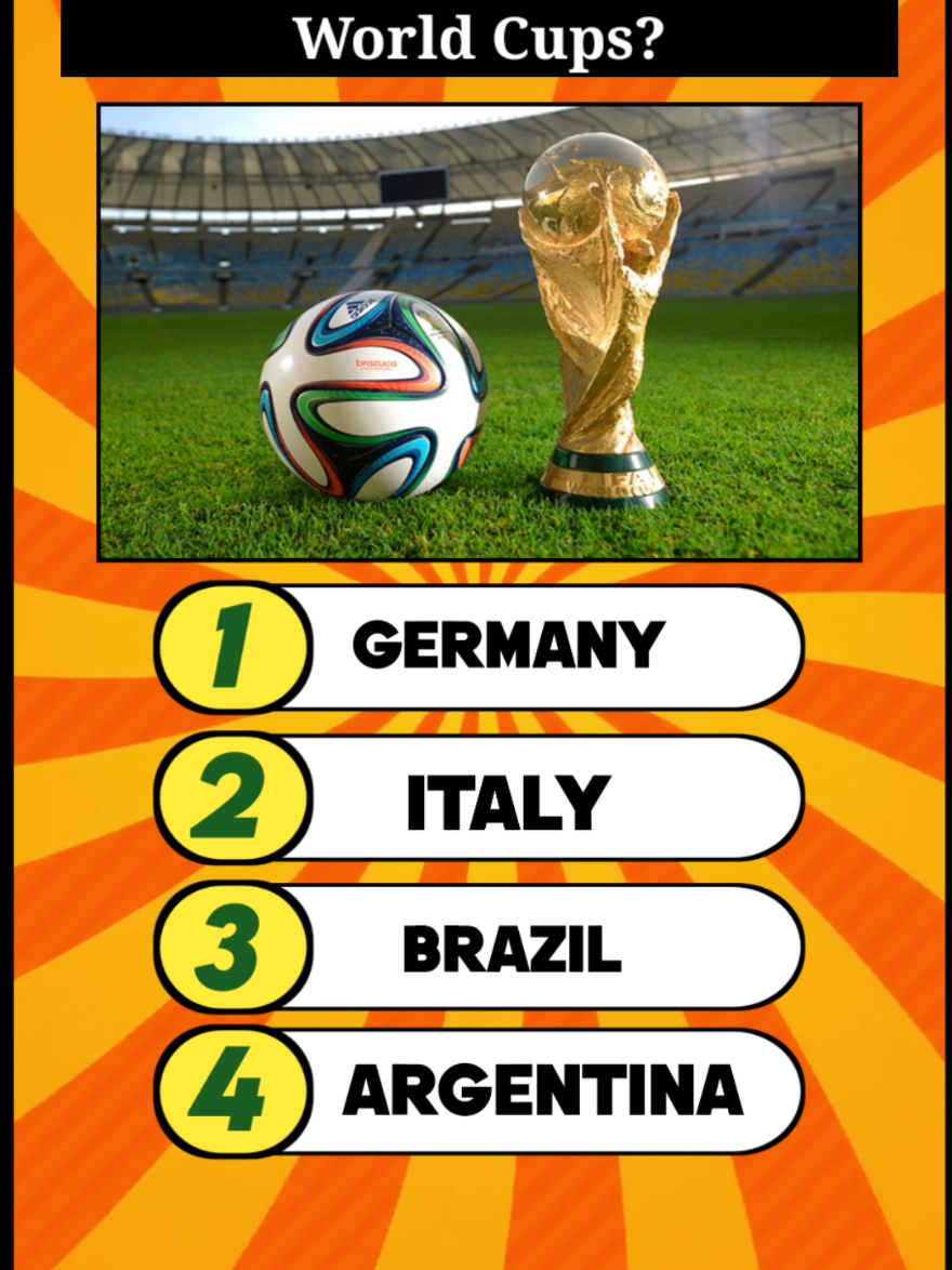 Who has won the most FIFA World Cups? 🌎🌎#quiz #quiztime #trivia #funfacts #knowledge 