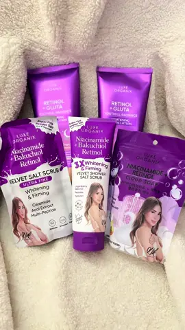 Unpouching luxe organix bath essentials glow bundle 💜🪻 #luxeorganixph #retinol #niacinamide 