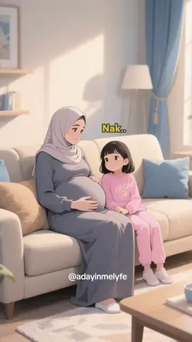 menatap perut ini yang mulai membesar, merasakan gerakan kecil yang penuh harap. Hatiku campur aduk antara bahagia dan takut, takut apakah aku bisa membagi cinta ini untuk kalian berdua. Aku masih ingat betul saat aku hanya punya kamu, betapa semua waktu dan perhatian hanyalah untukmu. Sekarang, aku harus belajar berbagi, berbagi waktu, cinta, dan pelukan yang dulu aku berikan hanya untukmu. Aku takut kau merasa terlupakan, bahwa aku sudah tak lagi bisa menjadi ibu yang selalu ada di sisimu setiap saat. Rasa lelah ini semakin nyata, pinggangku sakit, tubuhku rapuh, tapi hatiku terus berjuang untuk tetap kuat demi kalian. Aku menangis diam-diam, bukan karena lemah, melainkan karena cinta ini terlalu besar untuk aku ungkapkan dengan kata-kata saja. Aku perlahan melepasmu jadi kakak, dimataku kau masih anak kecil yang butuh pelukan hangat dan perhatian penuh. Aku takut kau merasa harus bersaing dengan adik yang belum lahir, tapi aku berjanji akan berusaha sekuat tenaga untuk membuatmu merasa dicintai, untuk membuatmu tahu, tidak ada yang akan menggantikan tempatmu di hatiku. Nak, aku ingin kau tahu, bahwa setiap air mata yang jatuh di malam hari adalah doa untukmu dan adikmu. Aku berdoa agar kita bisa melewati semua ini bersama, dengan cinta yang makin dalam, bukan dengan rasa kehilangan. Aku percaya, kau akan menjadi kakak yang luar biasa, yang akan mengajarkan adik tentang dunia, tentang kasih sayang, dan tentang kesabaran. Dan aku? Aku akan selalu berusaha menjadi ibu yang adil dan penuh cinta untuk kalian berdua, walau terkadang aku harus belajar dari kegagalan dan kelelahan. Kita sedang menulis bab baru dalam cerita kita, dan aku yakin, bersama-sama kita akan kuat. Karena cinta seorang ibu, meski terbagi, tetap utuh dan tak pernah habis. #katakata #animasikeluarga #ibudananak #bumil 