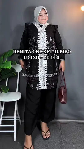 Renita ONE set jumbo LD 120 - LD 140 muat bb 120 kg #zahrotulmaulaa #onesetjumbo #onesetbrukat #outfitkondanganjumbo #onesetkondangan 