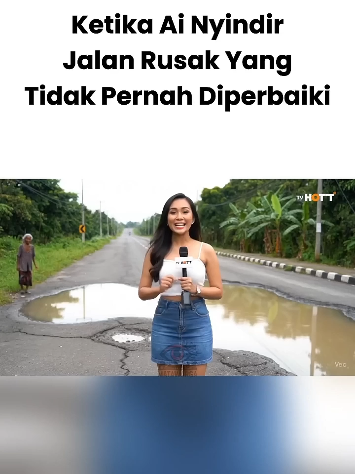 Ketika ai nyindir jalan rusak parah #kritiksosial #ai #aisindiran #jalanrusak #pejabat