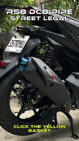 Rs8 Dc8 pipe street legal All goods sa Stock engine to 185cc 🔥 #rs8 #rs8dc8 #rs8philippines #silentpower #aerox #aerox155 #nmax #motorcycle #motorcyclesoftiktok #motorcycleaccessories 