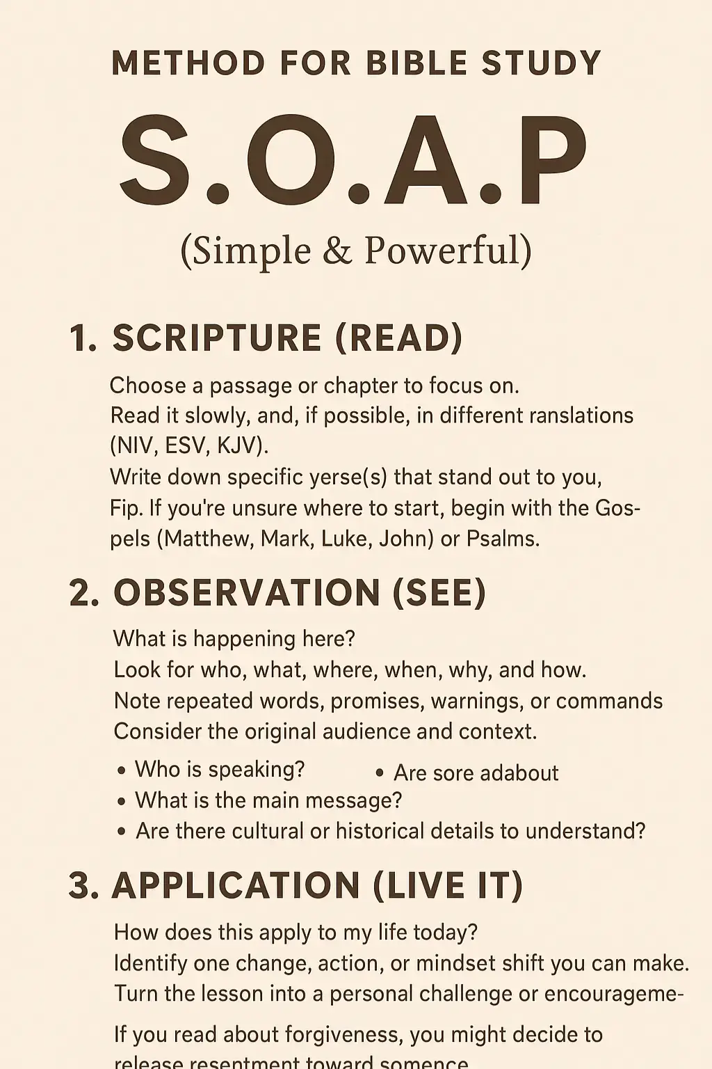 the soap method for study the bible study #Faith #wisdom #SpiritualGrowth 