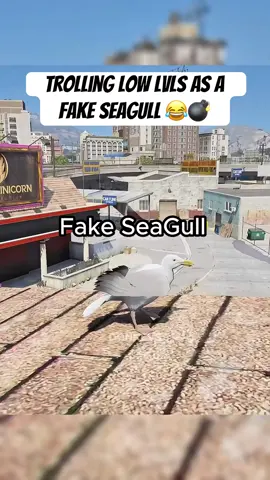 Trolling Low Lvls As A Fake Seagull 🤣💣 #shorts #gta #gta5 #gtaviral