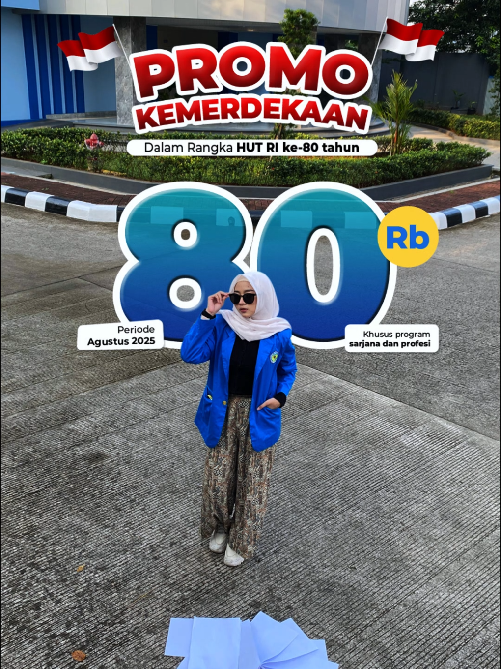 *Merdeka!!!* ✊🏻 🎉 *Promo Spesial HUT ke-80 RI* 🎉  Dalam rangka memperingati ulang tahun Republik Indonesia yang ke-80 tahun, URINDO punya kabar spesial nih buat kalian yang ingin lanjut kuliah dan belum diterima di perguruan tinggi negeri manapun!!🥰 📌 Dapatkan benefit: ✅ Promo harga formulir, dari ~*Rp 500.000*~ menjadi ➡️ *Rp 80.000* ✅ Dibebaskan dari tes masuk  ✅ Potongan uang gedung Rp 1,5 juta (khusus sarjana) 📆 Berlaku hanya pada 01 s.d 31 Agustus 2025 📆 📚 Tersedia untuk program studi: - S1 Agroteknologi - S1 Ilmu Komputer - S1 Sistem Informasi - S1 Administrasi Bisnis - S1 Manajemen - S1 Kesehatan Masyarakat - S1 Keperawatan - S1 Kebidanan - Profesi NERS - Profesi BIDAN Yuk!! Tunggu apa lagi ? Langsung aja daftar sekarang di pmb.urindo.ac.id, jangan sampai ketinggalan !!!✨✨ Untuk informasi lebih lanjut, silakan kunjungi: 👉 https://linktr.ee/urindo _*Syarat dan ketentuan berlaku_ #HUTRI80 #urindo #kampusurindo #daftarkuliah #kampusjakartatimur 