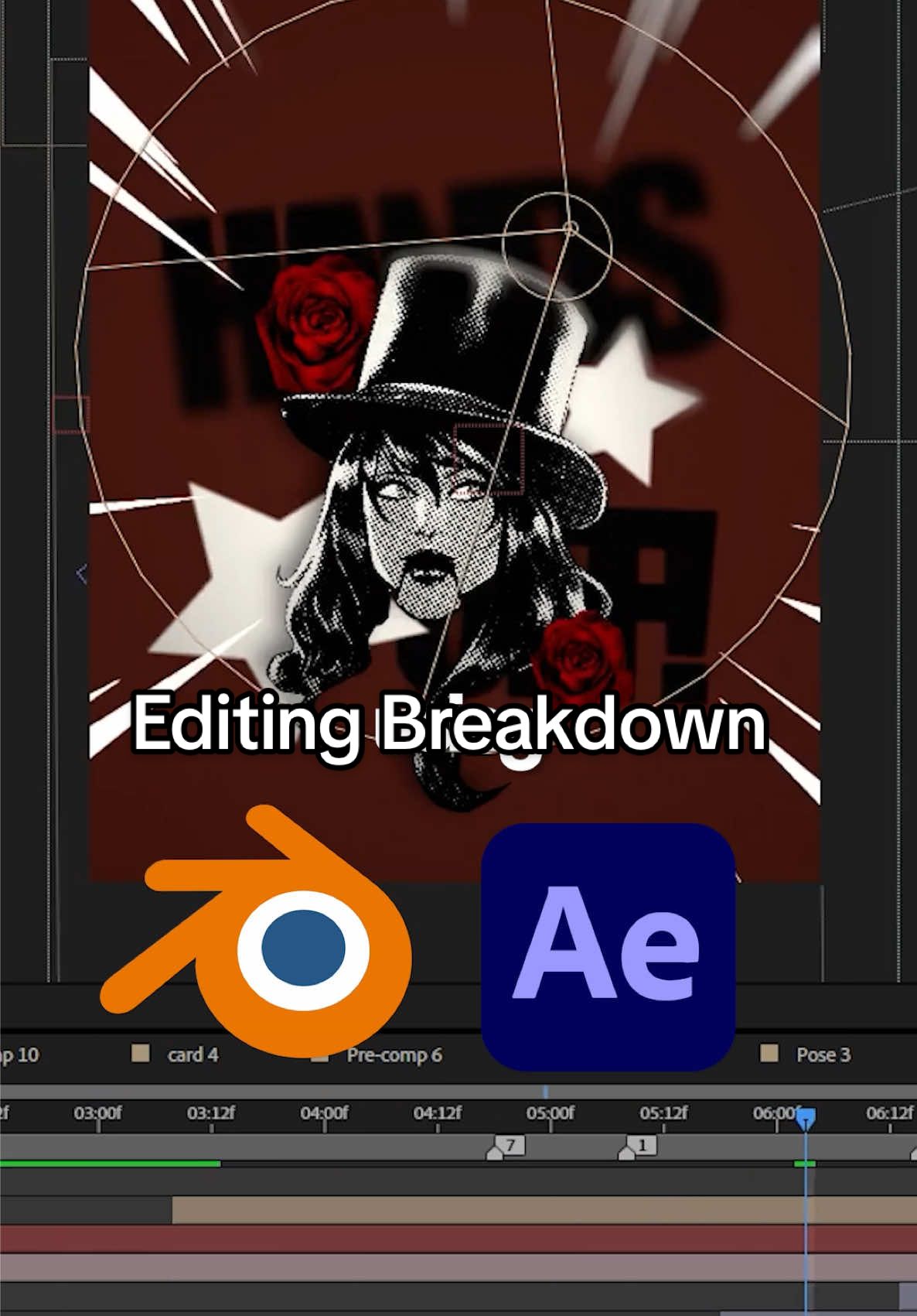breaking down my edit using blender + after effects #aftereffects #ae #blender #editing #edit 