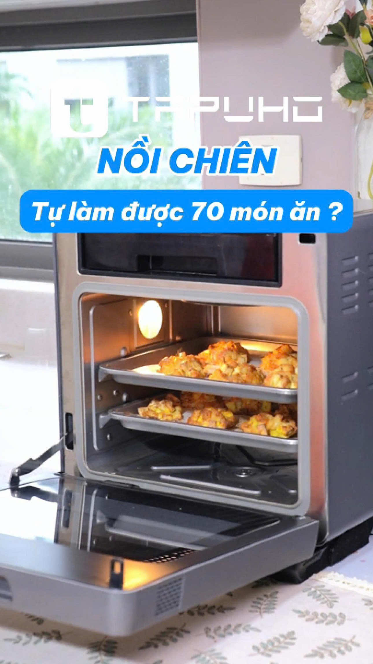 1 chiếc nồi chiên mà có thể thay thế 10 thiết bị, nấu được 70 món ăn. #tapuho #noichienhoinuoc #tsf16color #noichien 