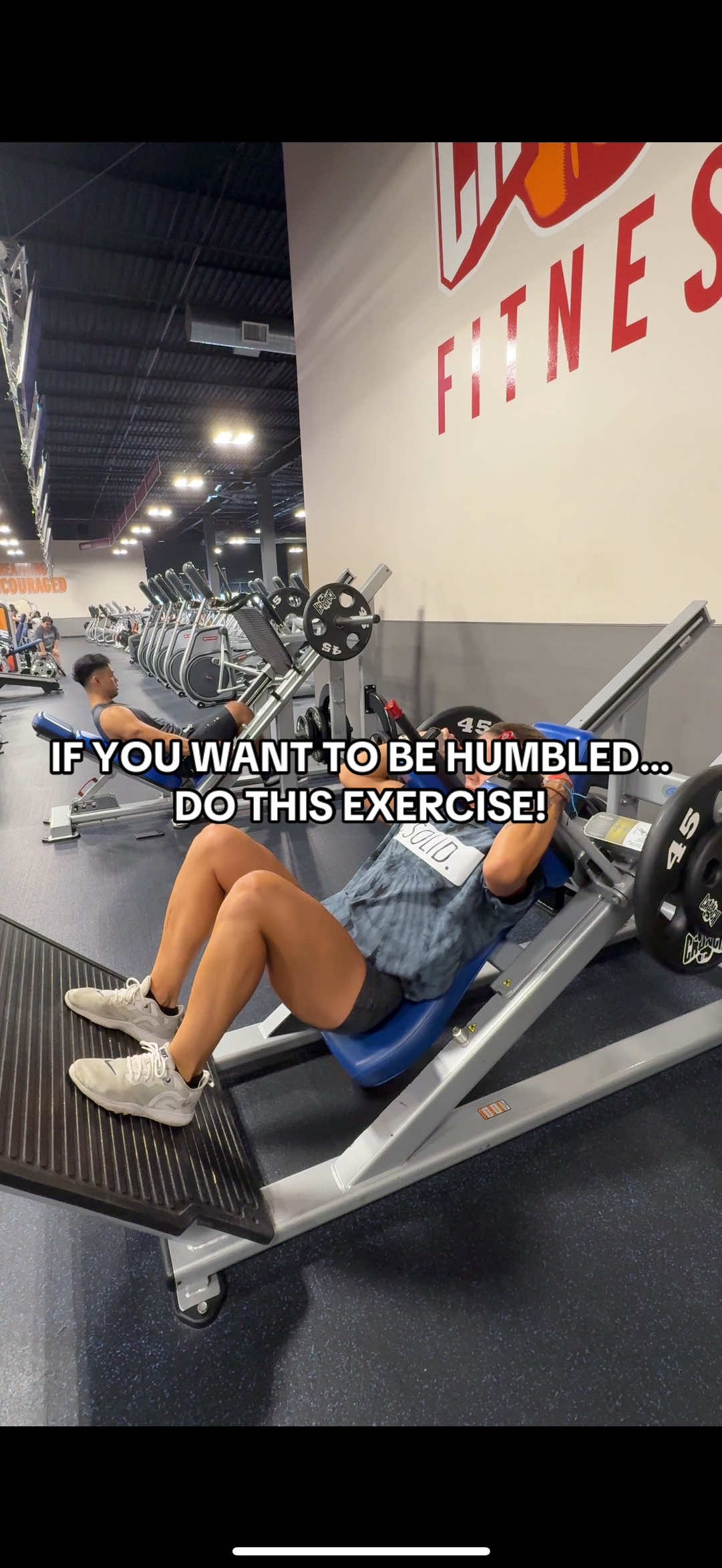 📥 IF YOU WANT TO BE HUMBLED… TRY THIS EXERCISE… (1.5 Rep Hack Squats)! 🥵 • 🧨 Pro Tip - For even MORE quad focus, use a narrow stance! 🔥 • ⭐️ TRY THIS EXERCISE… (1.5 Rep Hack Squats)! 🥵 ꫂ ၴႅၴ Hack Squats are one of THE most humbling exercise exercises that I’ll ever do. 💯 ꫂ ၴႅၴ You can compare it to barbell squats with the motion of the exercise, but these are way more quad focused. 💯 ꫂ ၴႅၴ For barbell squats, you’re using your entire posterior chain to move the barbell up and down. 💯 ꫂ ၴႅၴ Even if you’re doing quad focused barbell squats, your glutes, hamstrings, and core are all going to be activated at one point during the exercise. 💯 ꫂ ၴႅၴ For Hack Squats, the machine provides you with support that barbell squats don’t give you. 💯 ꫂ ၴႅၴ There’s no need to try and balance yourself on the Hack Squat machine because the back rest already does that for you. 💯 ꫂ ၴႅၴ This machine also allows MORE knee flexion, aka your knees going over your toes, which ultimately puts more emphasis on the quads. 💯 ꫂ ၴႅၴ Completing the motion of the Hack Squat is humbling enough, BUT if you want to take it to the next level, add little half reps into the mix! 💪🏽 ꫂ ၴႅၴ Find a comfortable position on the platform for your feet. I would place them a little further up than directly beneath you. 💯 ꫂ ၴႅၴ Make sure your back is pressed firmly against the back rest. 💯 ꫂ ၴႅၴ Lower down to at least that 90° angle position. 💯 ꫂ ၴႅၴ Raise back up about 6 inches, go back down, then push back up to starting position again - this is the HALF REP. 💯 ꫂ ၴႅၴ You’re using your ENTIRE foot to push that Hack Squat back up! 💯 ꫂ ၴႅၴ CONTROL the machine on the way down. 💯 ꫂ ၴႅၴ Start with a lower weight at first to get the motion down. Let’s get to WORK! 💪🏽 • #TeamLegion #LegionAthletics #LegionAthlete #fyp #foryou 