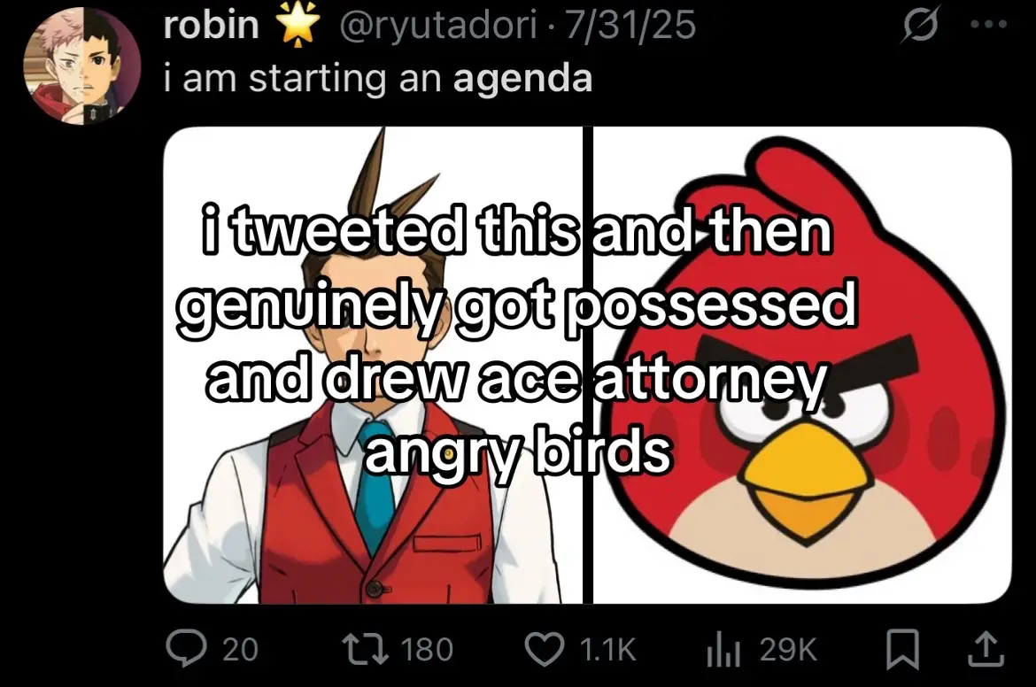 i do sort of wonder what it says about me that angry birds broke me out of my art block. psychologically speaking, i mean. #aceattorney #aceattorneyfanart #angrybirds #phoenixwright  