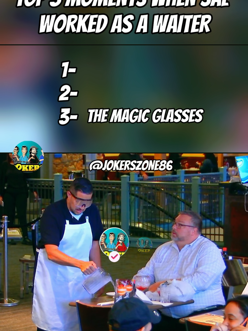 Top 3 moments when sal worked as a waiter/ impractical Jokers 🤣😂😂❤️#impracticaljokersclips #sal #fyp #jokes #murr 