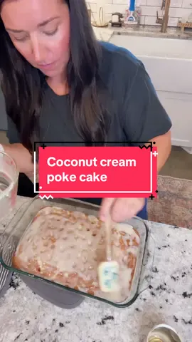 This cake will change your mind about coconut, I swear it! So rich and creamy!! 🤤🍰🥥  #coconutcreamcake #coconut #pokecake #easycakerecipe #easydesserts #caketok 