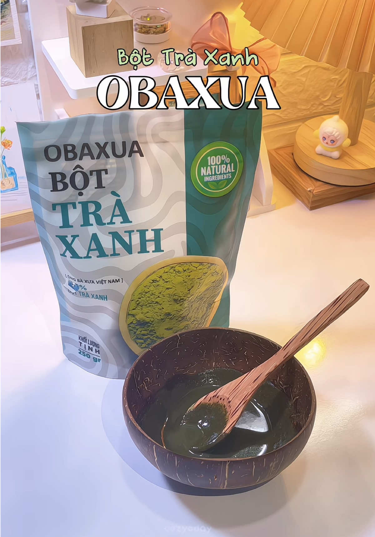 Thử ngay bột ủ trà xanh nhà OBAXUA nha 😉🌱 #xuhuongtiktok #fyp #skincare #obaxua #bottraxanh 