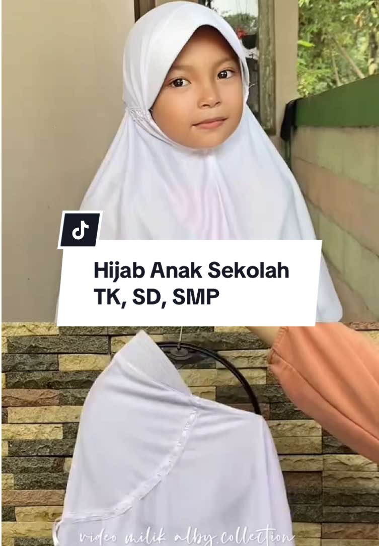 Anak tk, sd, smp yang suka petnya ga terlalu panjang, pilih jilbab ini aja pasti cocok banget buat kalian #jilbabsekolah #hijabsekolah 