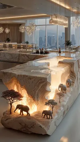 Unique kitchen islands where art takes things to the next level💎  Would you dare to have them in your home?👇 created by FutureFormStudios 🚀  . . . . . #FutureFormStudios #homedecor #interiordesign #luxury  #creatorsearchinsights 