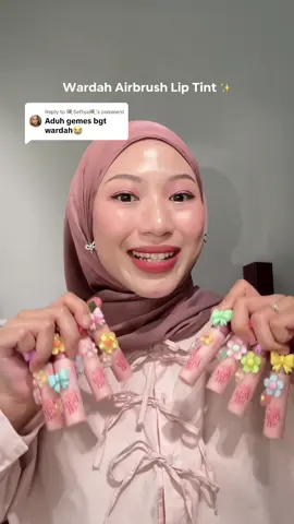 Replying to @🍭Seftya🍭 anak baru @Wardah Beauty Official ! pigmentasi lip tintnya bagus bgt! auto blurring & smooth banget! kalian ngincer shades apa?  #Wardah #WardahLipTint #LiptintViral #WardahAirBrush 