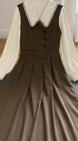 First Girl-Midi Dress Wanita Vintage Style Korea Dress Collar Best Seller - G019 Casual Simple#dreswanita #belilokal #premiumquality #tiktokviral #fypシ 