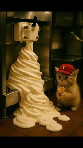 Kitten ice cream #McDonalds #cats #cattok #viralvideo #funnyvideo #ai #kittens #cattiktok