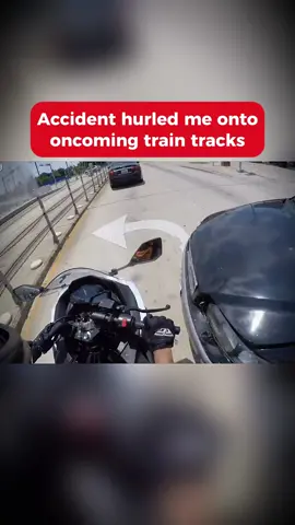 Accident hurled me onto oncoming train tracks #biker #crazyman #crashmoto #viral #1min 