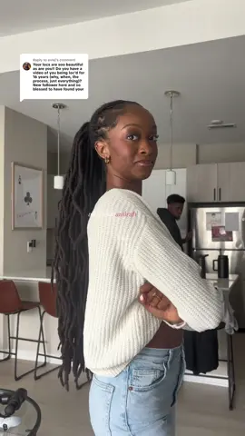 Replying to @eviej hiiiii welcome friends🤍🤍    other FAQS  •i have 97 locs  • i went to college for business admin- marketing  • i have cut my locs before + experienced breakage after bleaching • yes i got locs in elementary school  am i missing anything? 😭 #locs #amirahdivine 
