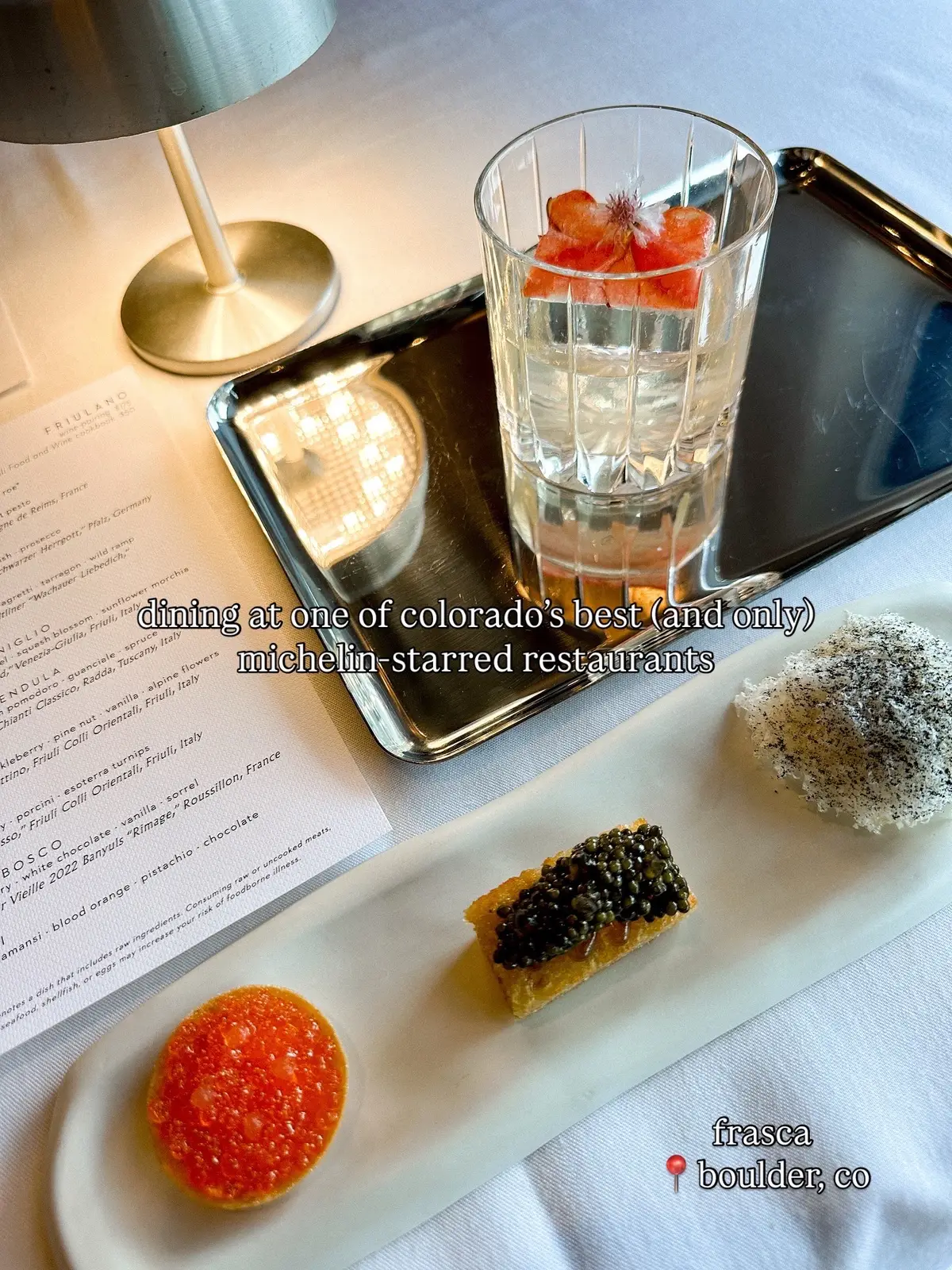 in the heart of pearl street, we stepped into frasca—a michelin-starred ode to friuli venezia giulia that feels both rooted and adventurous. from handmade pastas with alpine and slavic whispers to seafood that sang with the brightness of the adriatic, every plate was as precise as it was inviting. the evening unfolded like a love letter—colorado’s bounty meeting italy’s far northeast, glass by glass from one of the most thoughtful wine programs in the country. it’s rare to find a place where elegance feels this effortless. #boulder #denverfoodie #coloradodining #boulderfoodie 