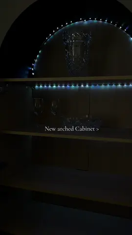The perfect addition to my kitchen  #cabinet #kitchendecor #archedcabinet #ledlights #housedecor 