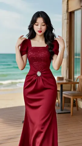 Chiếc đầm dạ hội B40 mang thiết kế phối kim sa sang trọng, ôm nhẹ phần eo giúp tôn trọn đường cong nhưng vẫn giữ được sự tinh tế, kín đáo. Gam màu hồng nude dịu dàng, kết hợp chi tiết đính đá ở eo như một điểm nhấn tinh xảo, giúp bạn nổi bật trong mọi buổi tiệc mà không cần quá phô trương. #xuhuongtiktok #xuhuong #songvytran #thoitrangnu #damdep  