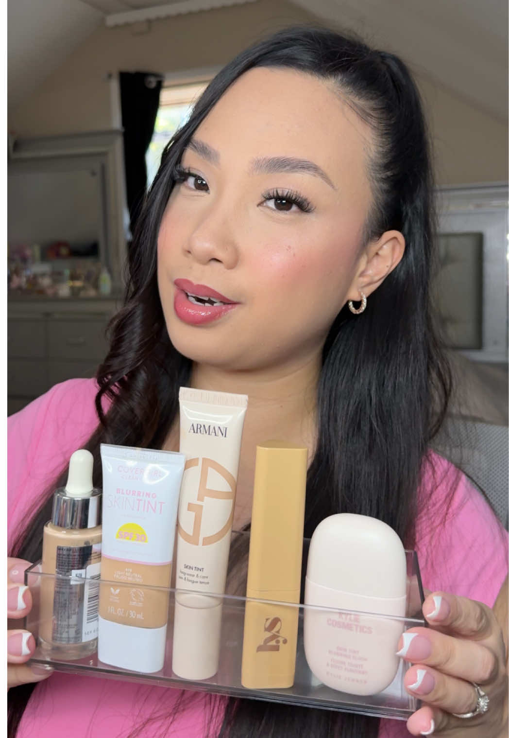 My top 5 favorite skin tints! @Kylie Cosmetics @Armani beauty @LYS Beauty @COVERGIRL @Maybelline NY #skintint #review #makeup #bestskintint #fyp 