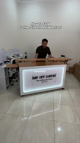 Easy to Fold, “COFFEE STREET PORTABLE CART” It’s still Day Off Coffee’S cart, the one ordered by @reynaldyn_  Available sizes 100, 120, 140 & 150cm #cart #viral #reelsinstagram #xyzbca #woodart    