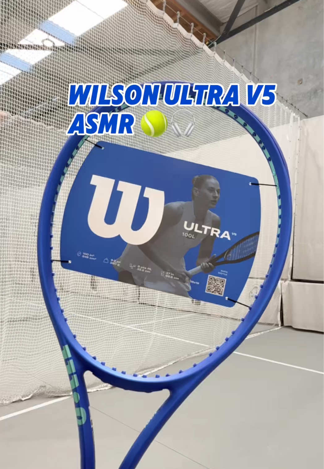 Ultra 100L v5 🎾 ASMR 🤩 Meet the new Ultra 100L v5 — pairs bold design with upgraded tech for explosive power, spin, and control, delivering a confident, modern playing experience. Now available for you to try in Solo Training at Indoor Tennis Club 🎾 #indoortennisclub #wilsontennis #wilsonultrav5 #tennisracket #tennisasmr