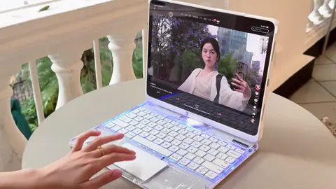 New transparent iPad keyboard #iPad keyboard #iPad case #Rotating keyboard #New iPad keyboard #iPad #iPad Pro #Multifunctional iPad keyboard