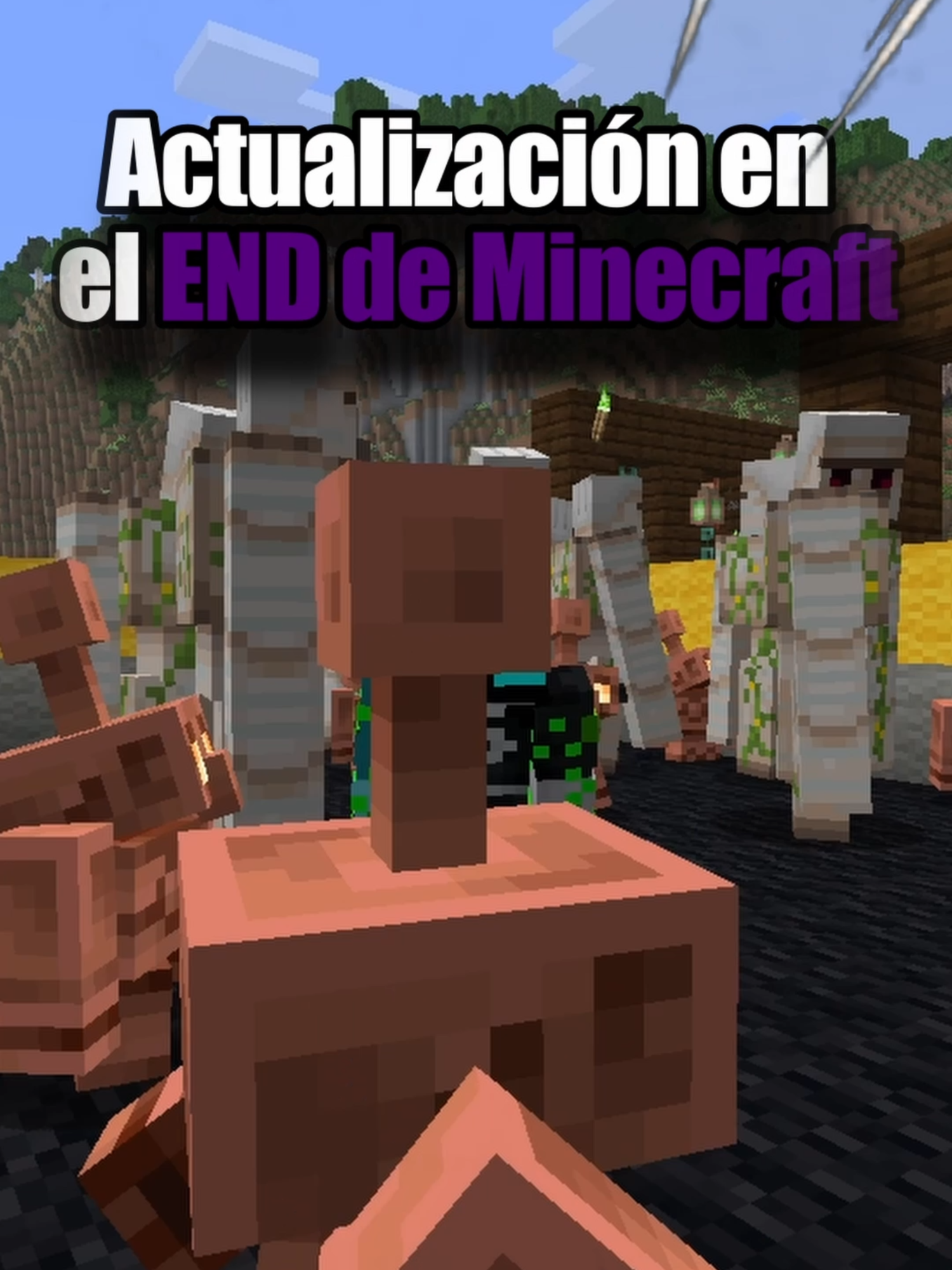 🌌✨ ¡Nuevas sorpresas en el End! 🛠🌹 #Minecraft La última actualización de Minecraft trae luces moradas en el End, gólems de cobre con flores en la cabeza y los ítems vuelven al centro de las estanterías. Hashtags: