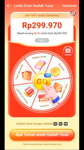 semakin kesini semakin kecil aja ini poin yang didapat dari lucky draw akulaku 😃😃😂😂 #akulaku #akulakupaylater #luckydraw #fyp #join