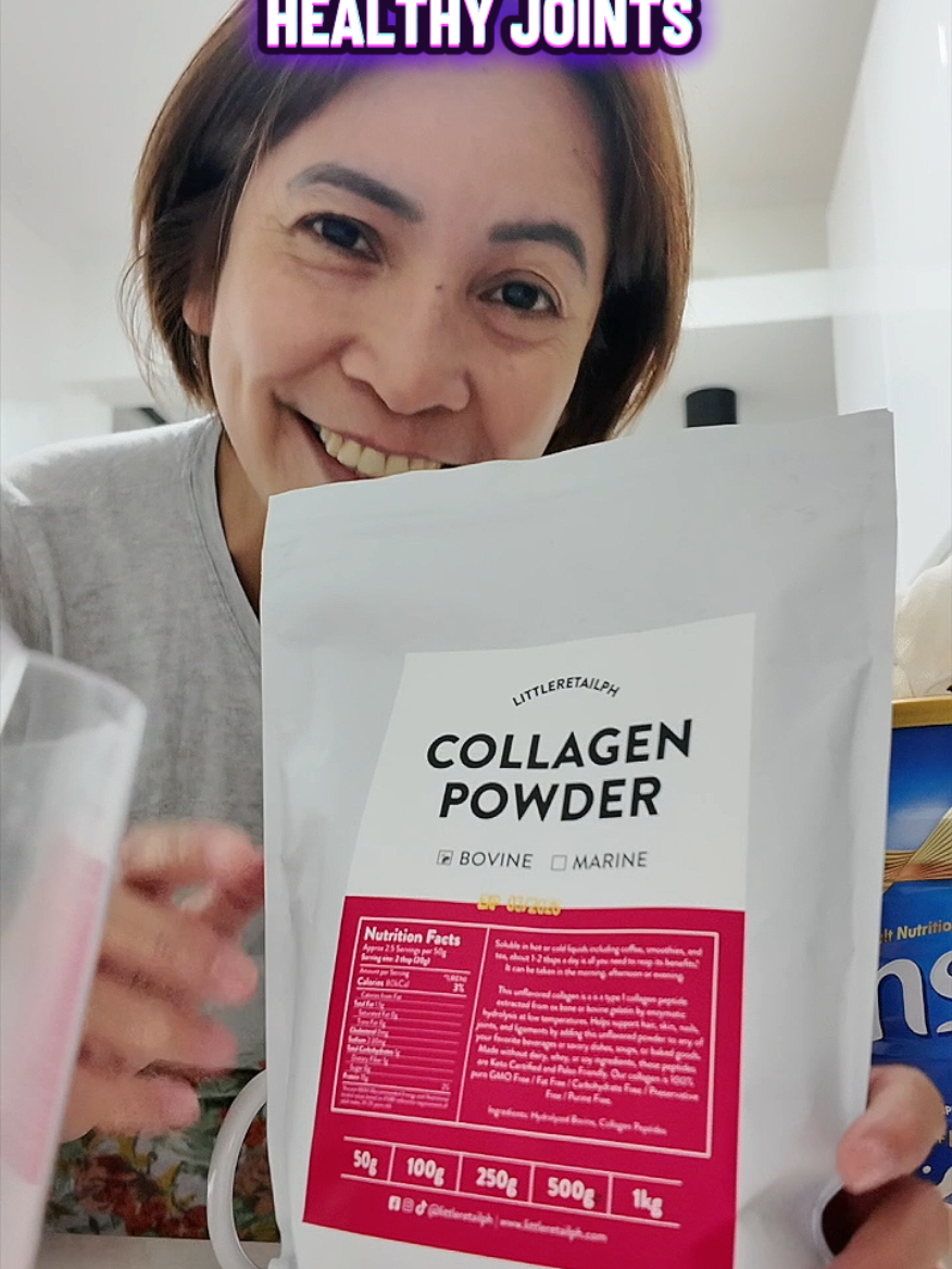 Masakit na tuhod? Madaling maputol na nails? Try taking collagen powder. Nakatulong sa kin na mawala yung sakit sa mga tuhod ko. It also helps para maging healthy ang hair, skin and nails natin. #collagenpowder  #strongerjoints  #masakitnatuhod  #healthynails  #healthyskin 
