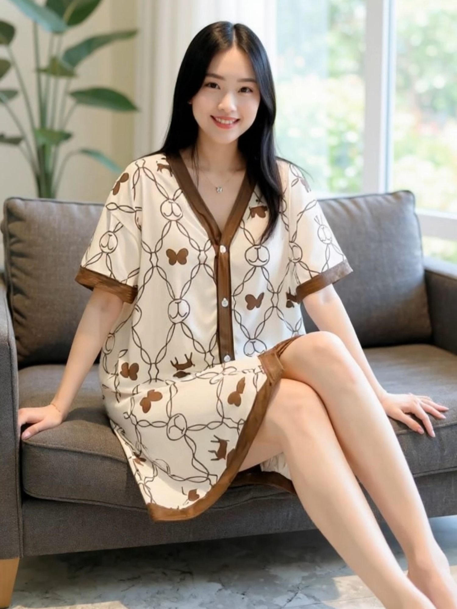 ✨ “Eleganteng V-Neck Nightdress na may cardigan duster, perfect para sa homewear at nightwear! Korean style na loose fit, comfy at flowy, bagay para sa chill nights o casual days sa bahay. Gawing espesyal ang gabi mo! 🛒 Hanapin sa yellow cart sa kaliwa ng video bago maubos! #fashion #ootd #fashiontiktok #clothes #tiktokshopfashion #nightdress #koreanfashion #cardiganduster #homewear #loungewear”