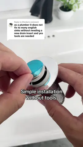 Replying to @Otonka Perfect Compatibility: The bathroom sink drain stopper fits 99% of basin sink drain holes with an inner diameter ranging from 1.02