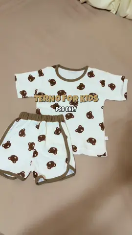 “Snuggle up in style! 🐻✨ This cute bear print terno is the perfect cozy outfit for your little one’s everyday adventures. Soft, comfy, check out na  ₱99 ONLY!!  #kidsterno #kidsootd #kidsfashion #tiktokfinds #fyp 