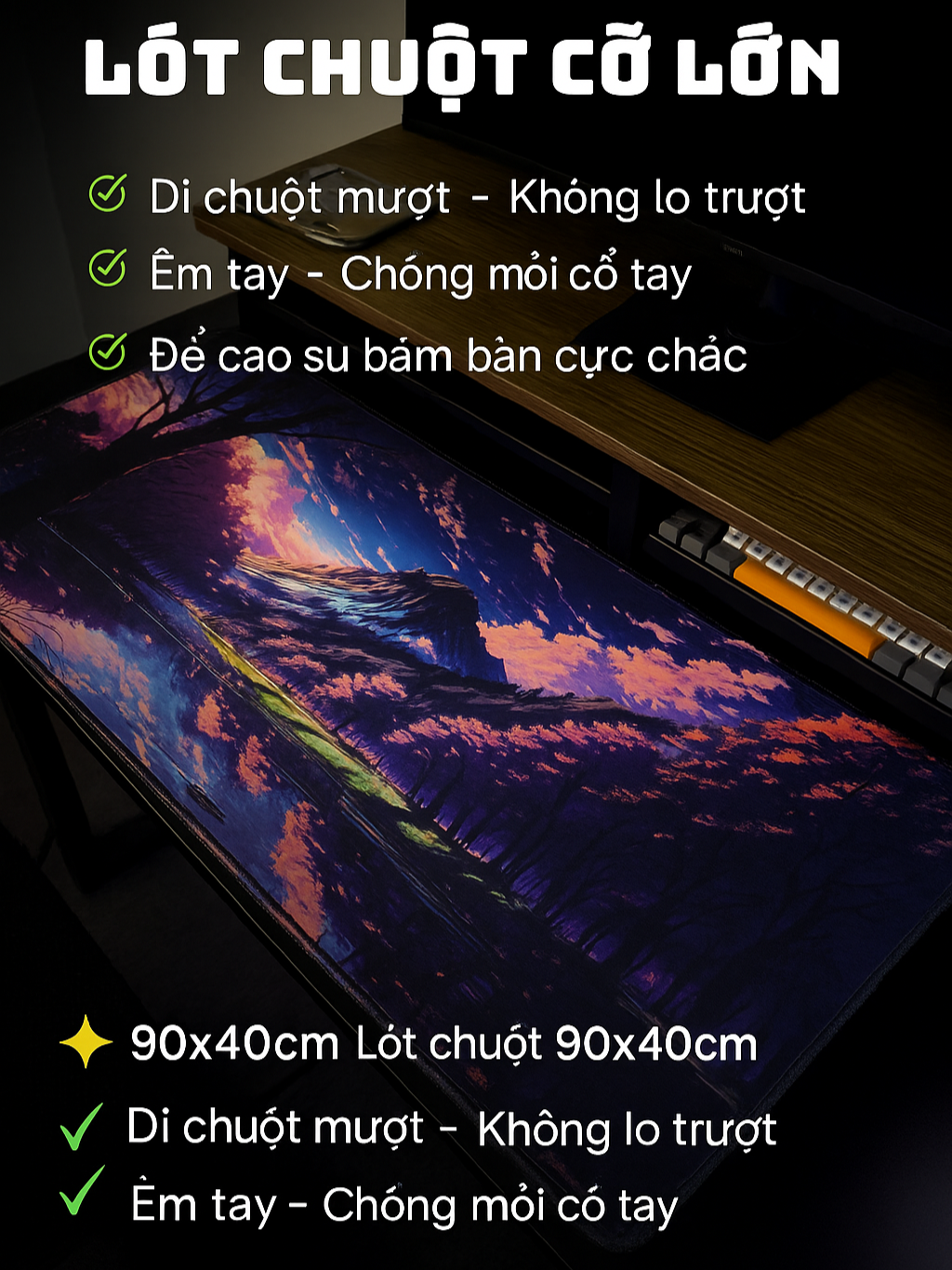 🔥 Góc làm việc/Gaming đỉnh cao với Lót chuột 90x40cm siêu rộng! ✅ Di chuột mượt – Không lo trượt ✅ Êm tay – Chống mỏi cổ tay ✅ Đế cao su bám bàn cực chắc 💥 Nâng cấp ngay bàn làm việc của bạn hôm nay!lót chuột  #lotchuot #lotbanphim #lotchuotcoLon #lotchuotgaming #lotchuotvanphong #lotchuot90x40 #lotchuotdep #dochoigaming #gocgaming #dochoivanphong #phukienmaytinh #chuotgaming #lotchuotbanphim #banphimgaming #gaminggear
