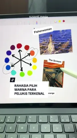 Ternyata ini toh rahasia para pelukis supaya bisa punya kombinasi warna yang cocok dan pas! Nggak nyangka kan ternyata sesimpel belajar teori warna dari color wheel ajaa! Tau gitu kita semua juga bisa #susantimega #indonesiaart #belajarmenggambar  #tutorialmewarnai #teoriwarna 