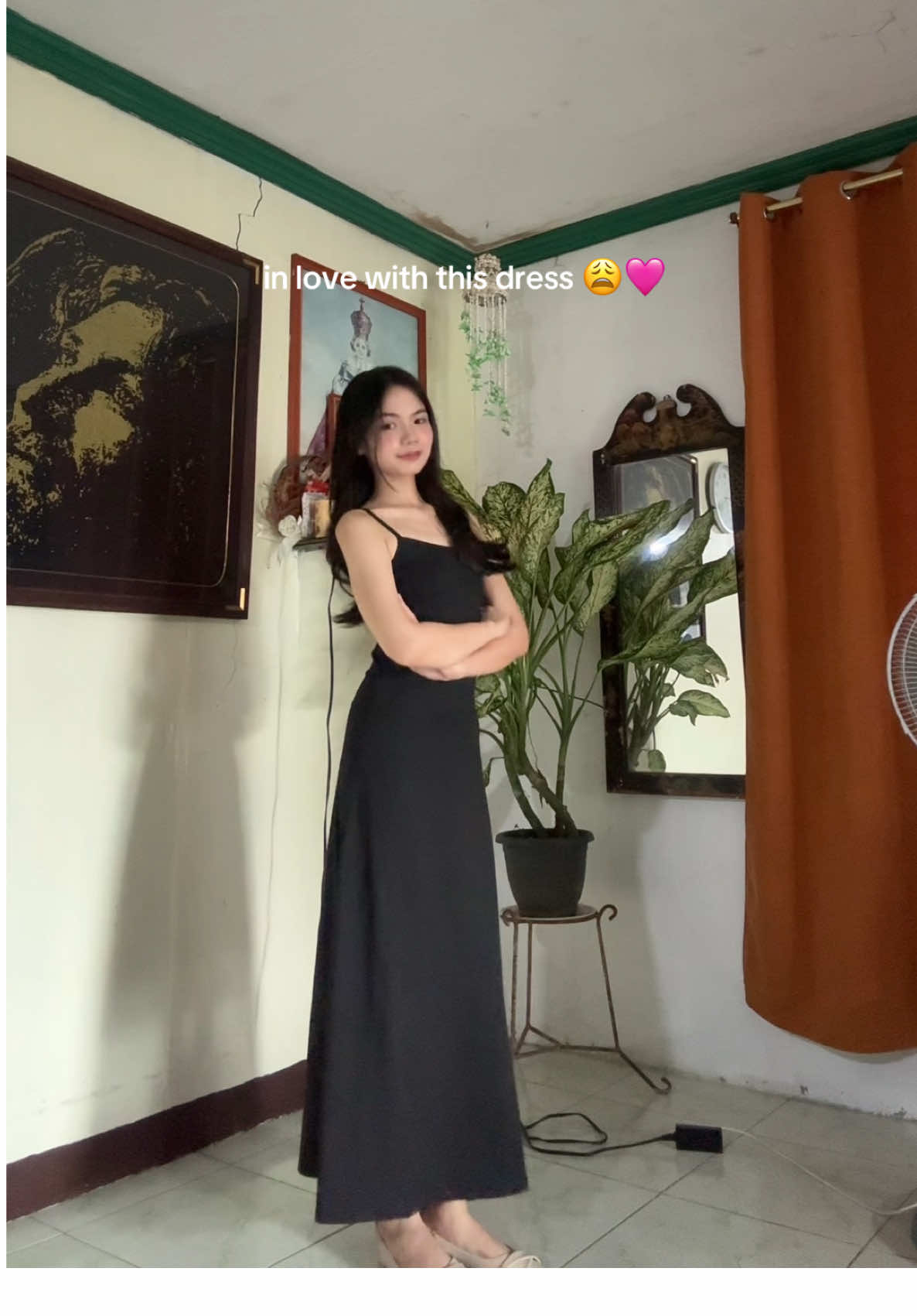 one of my fav 😻 #longdress #slimdress #blackdress #dress 